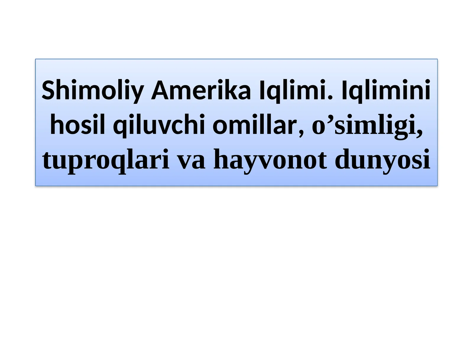 Shimoliy Amerika Iqlimi
