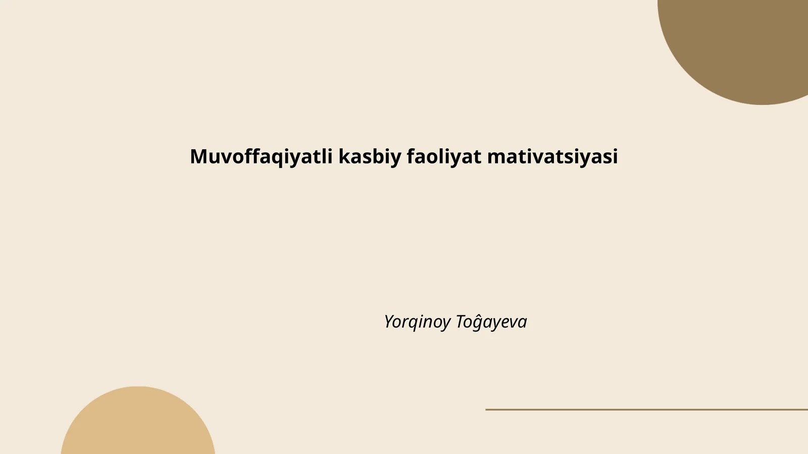 Muvoffaqiyatli kasbiy faoliyat mativatsiyasi