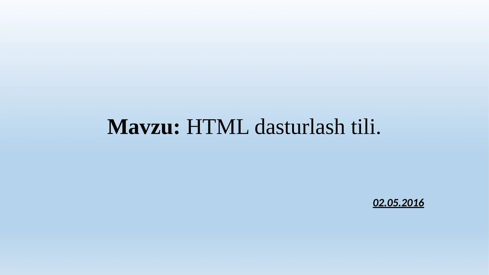 HTML dasturlash tili