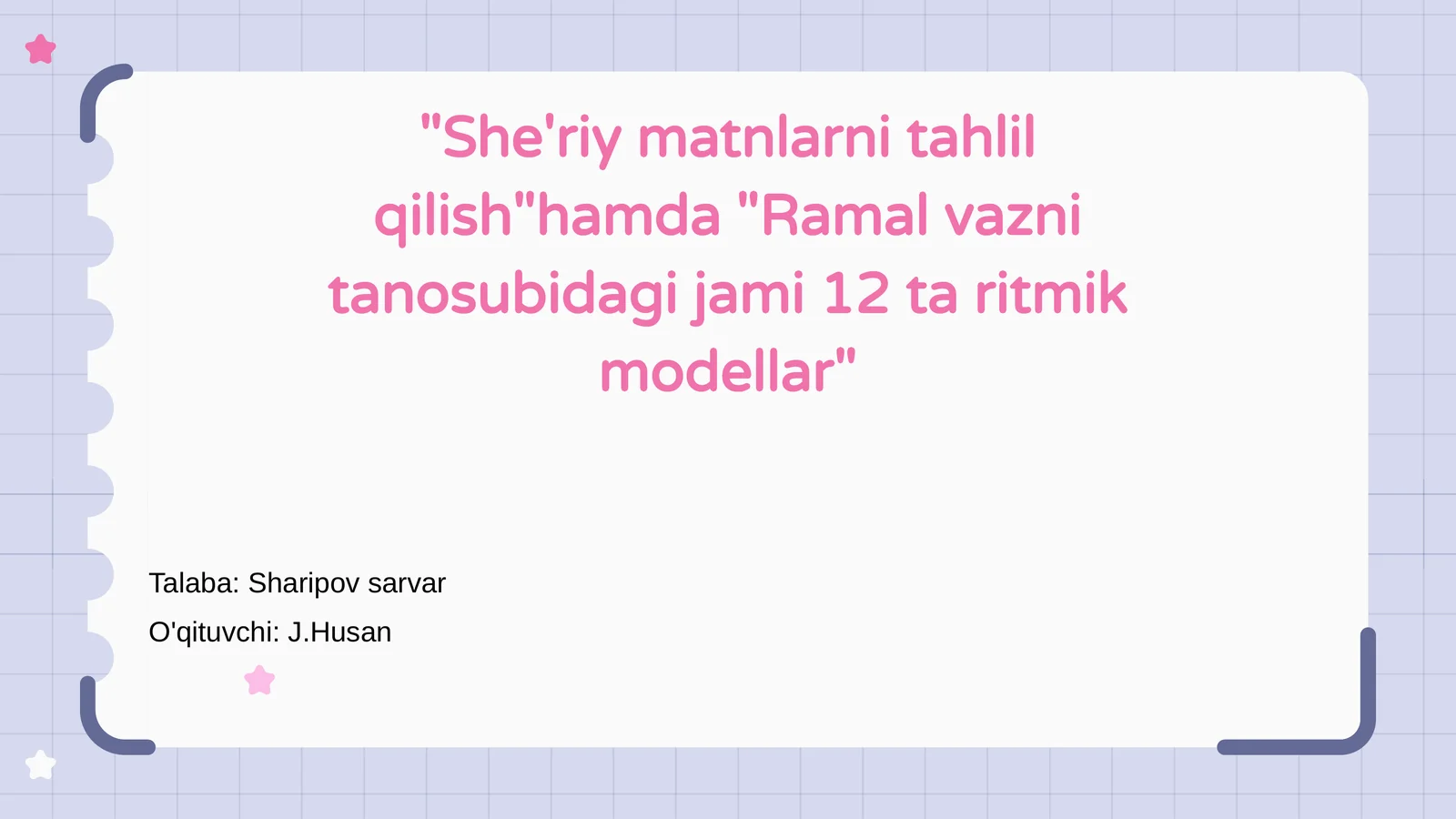 Ramal vazni tanosubidagi jami 12 ta ritmik modellar