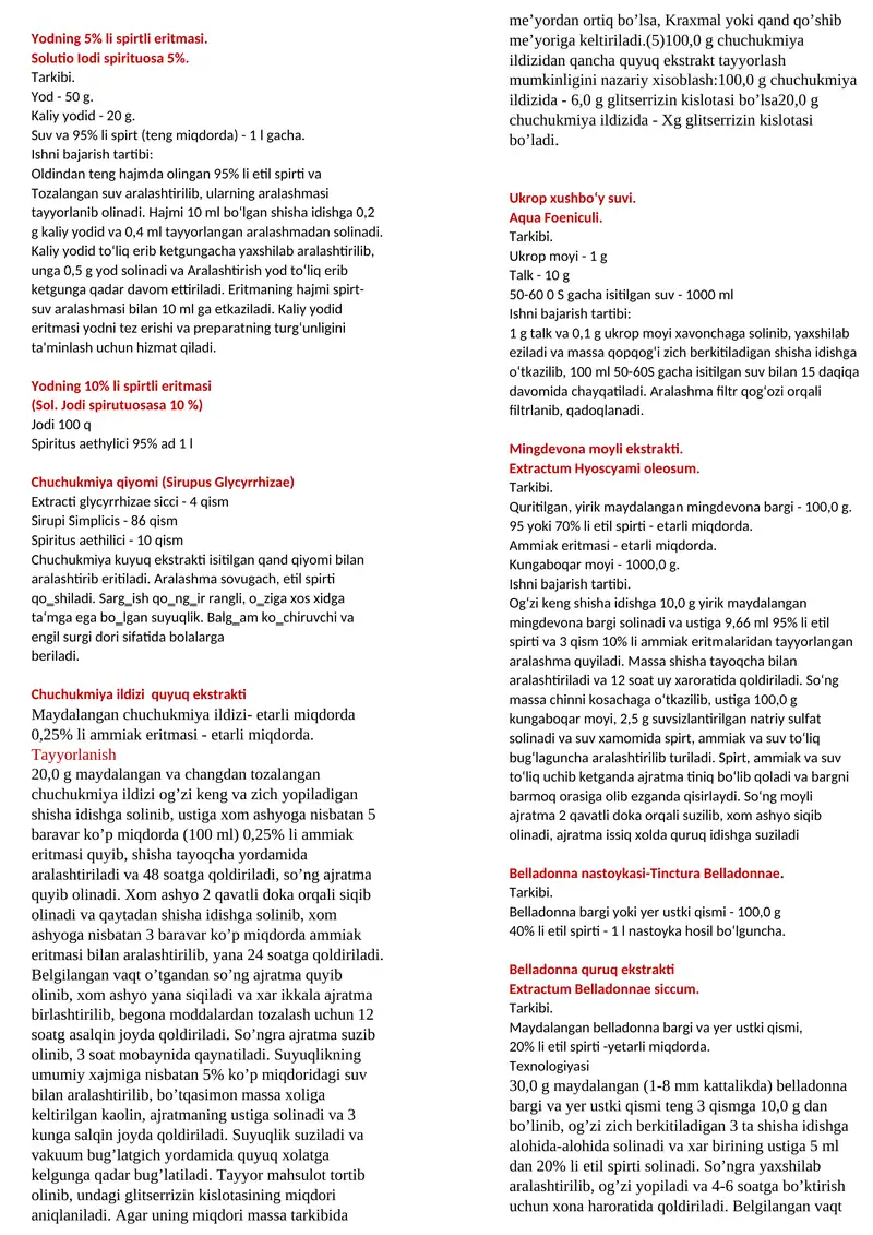 Yodning 5% li spirtli eritmasi