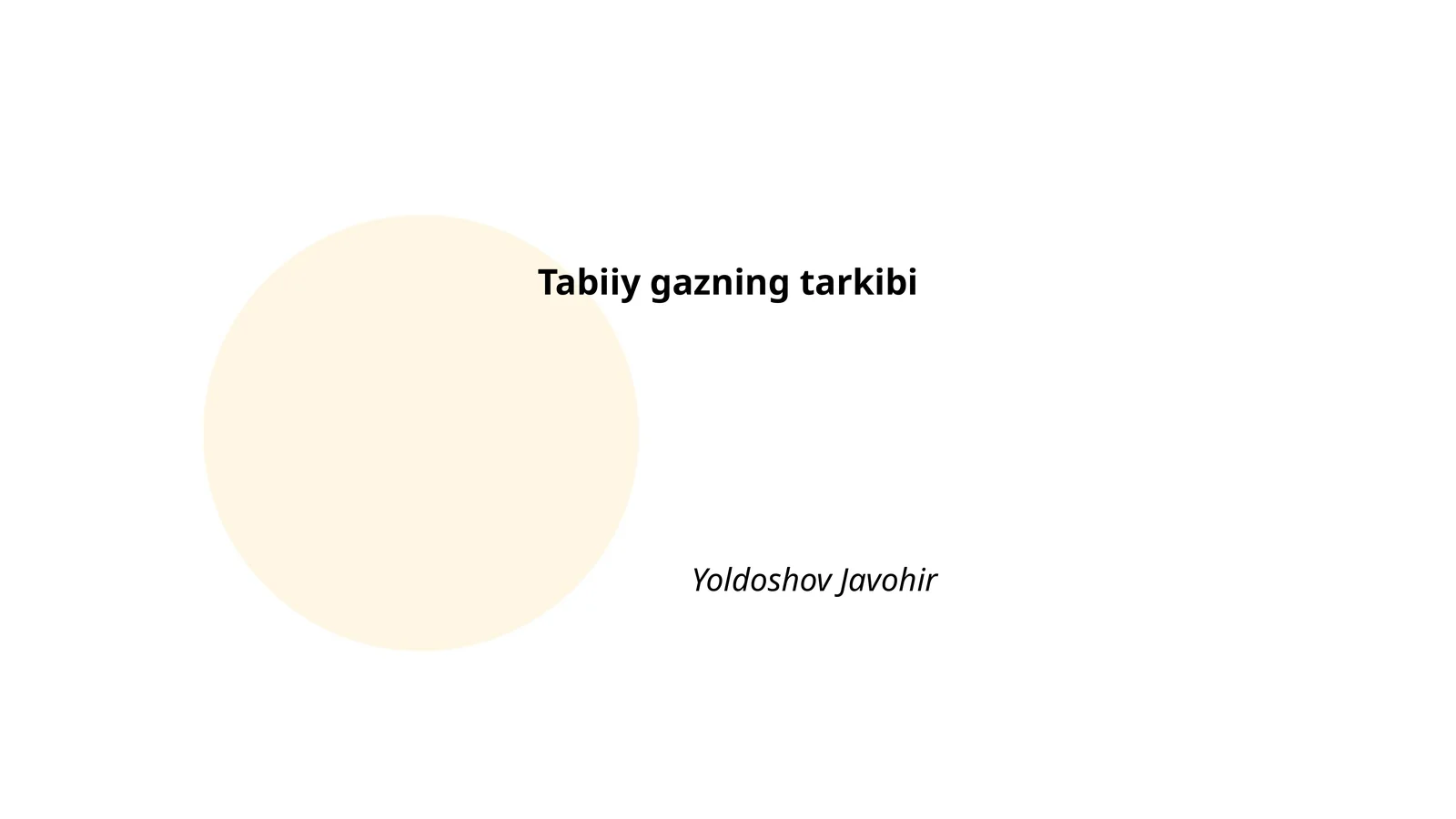 Tabiiy gazning tarkibi