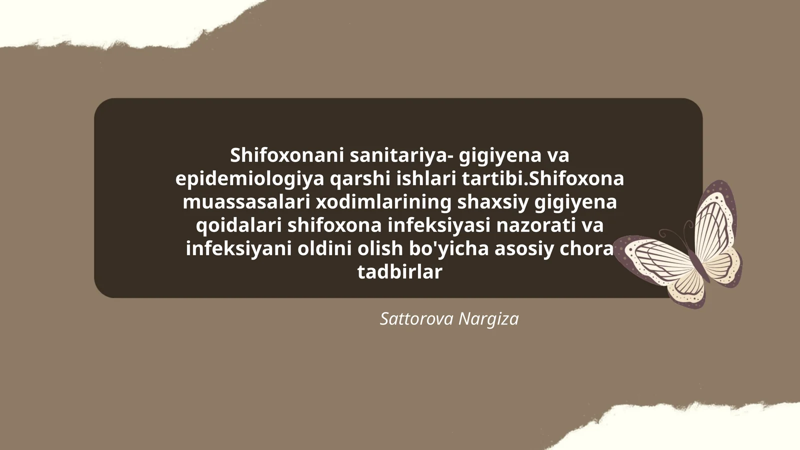 Shifoxonani sanitariya- gigiyena va epidemiologiya qarshi ishlari tartibi