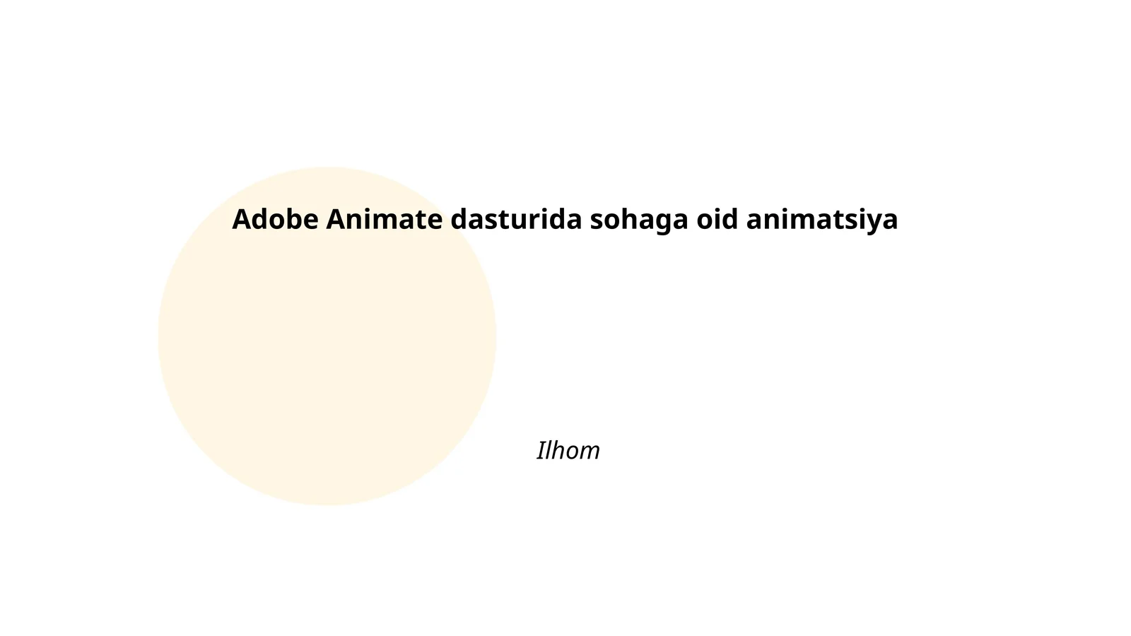 Adobe Animate dasturida ta'lim uchun interaktiv diagramma animatsiyasi