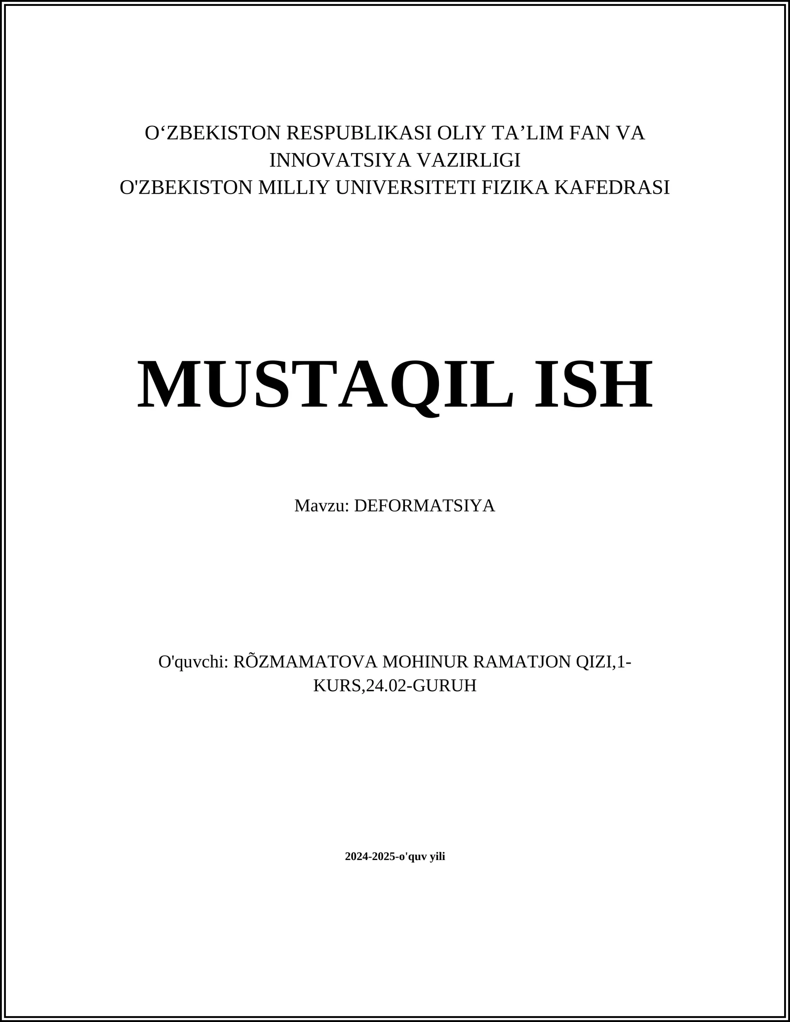 DEFORMATSIYA
