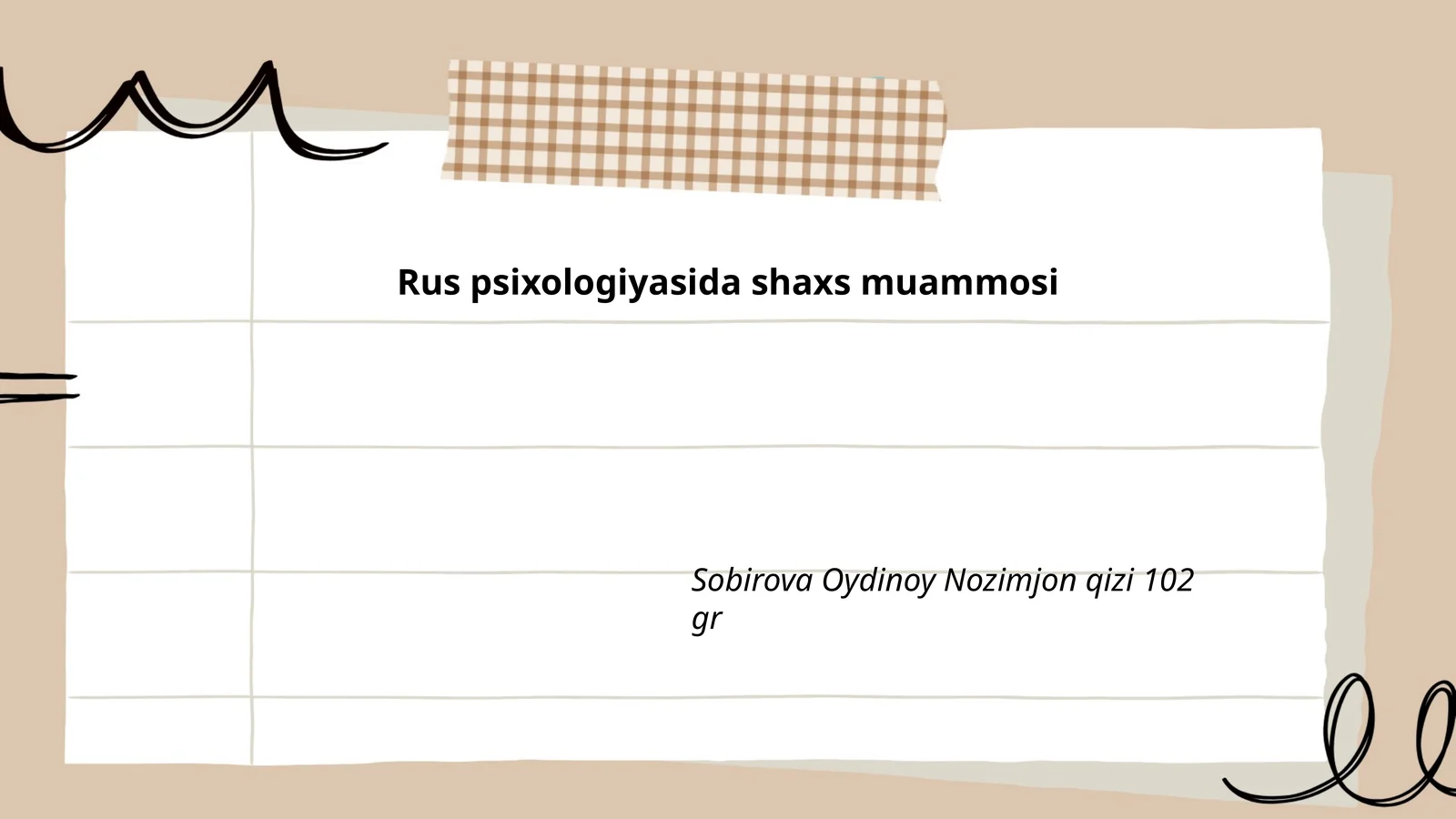 Rus psixologiyasida shaxs muammosi