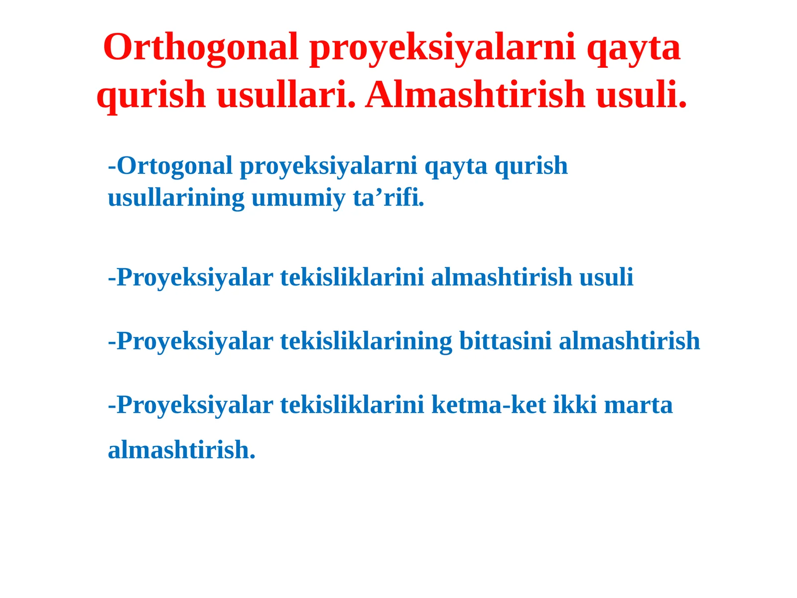 Ortogonal proyeksiyalar