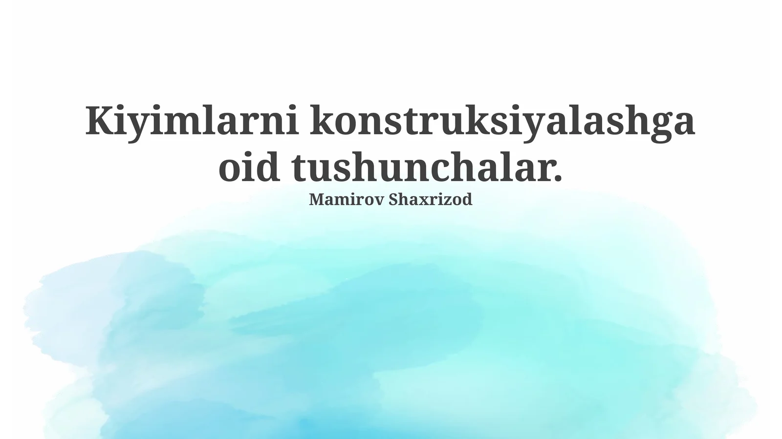 Kiyimlarni konstruksiyalashga oid tushunchalar