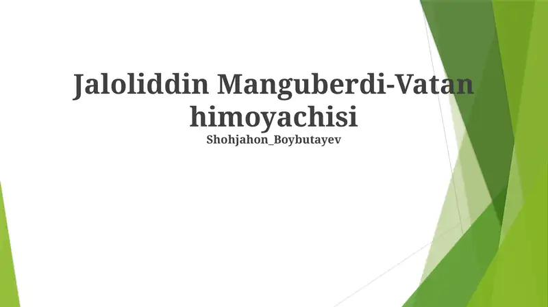 Jaloliddin Manguberdi-Vatan himoyachisi