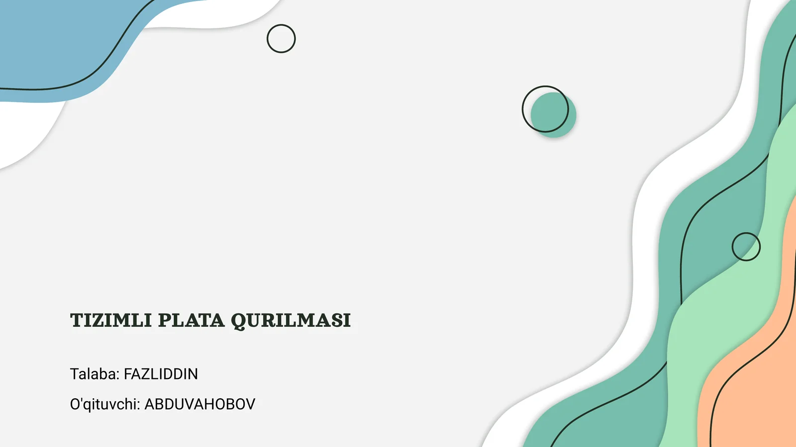 TIZIMLI PLATA QURILMASI