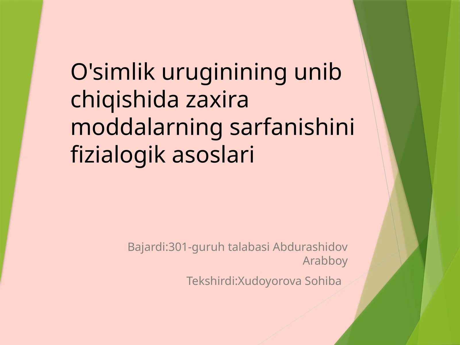 Urug’lar Dazaxiraoziq moddalarning yig’ilishi