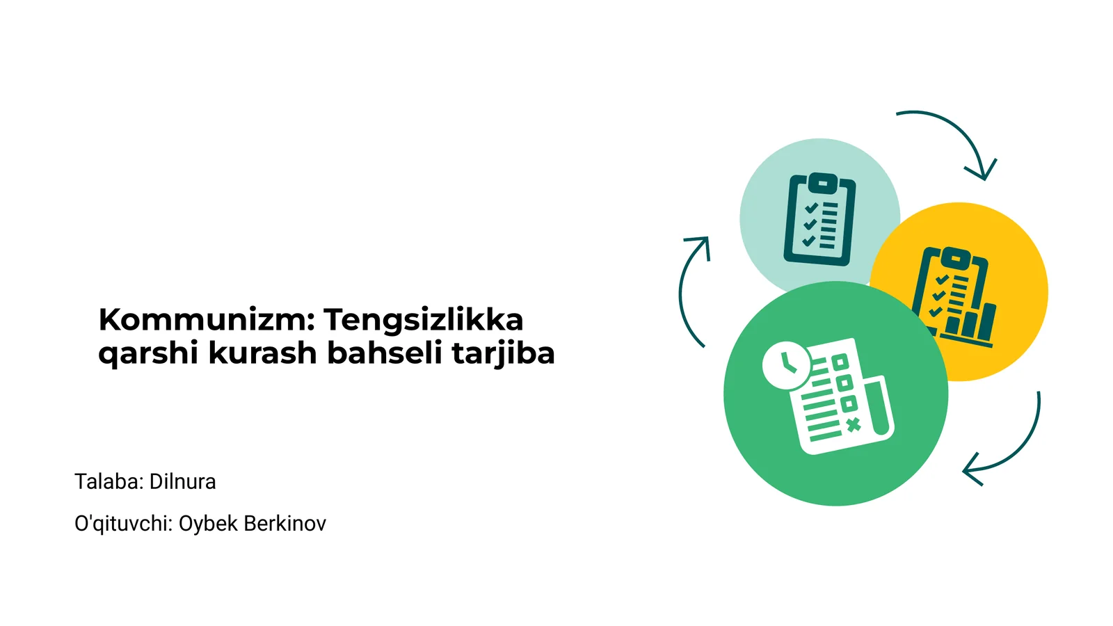 Kommunizm: Tengsizlikka qarshi kurash bahseli tarjiba