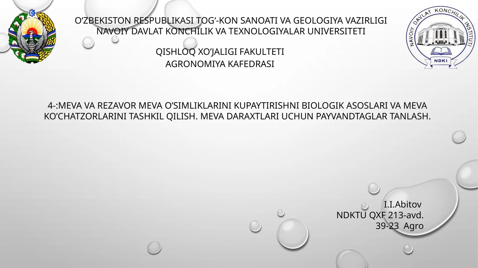 Meva va rezavor meva o’simliklarini kupaytirish