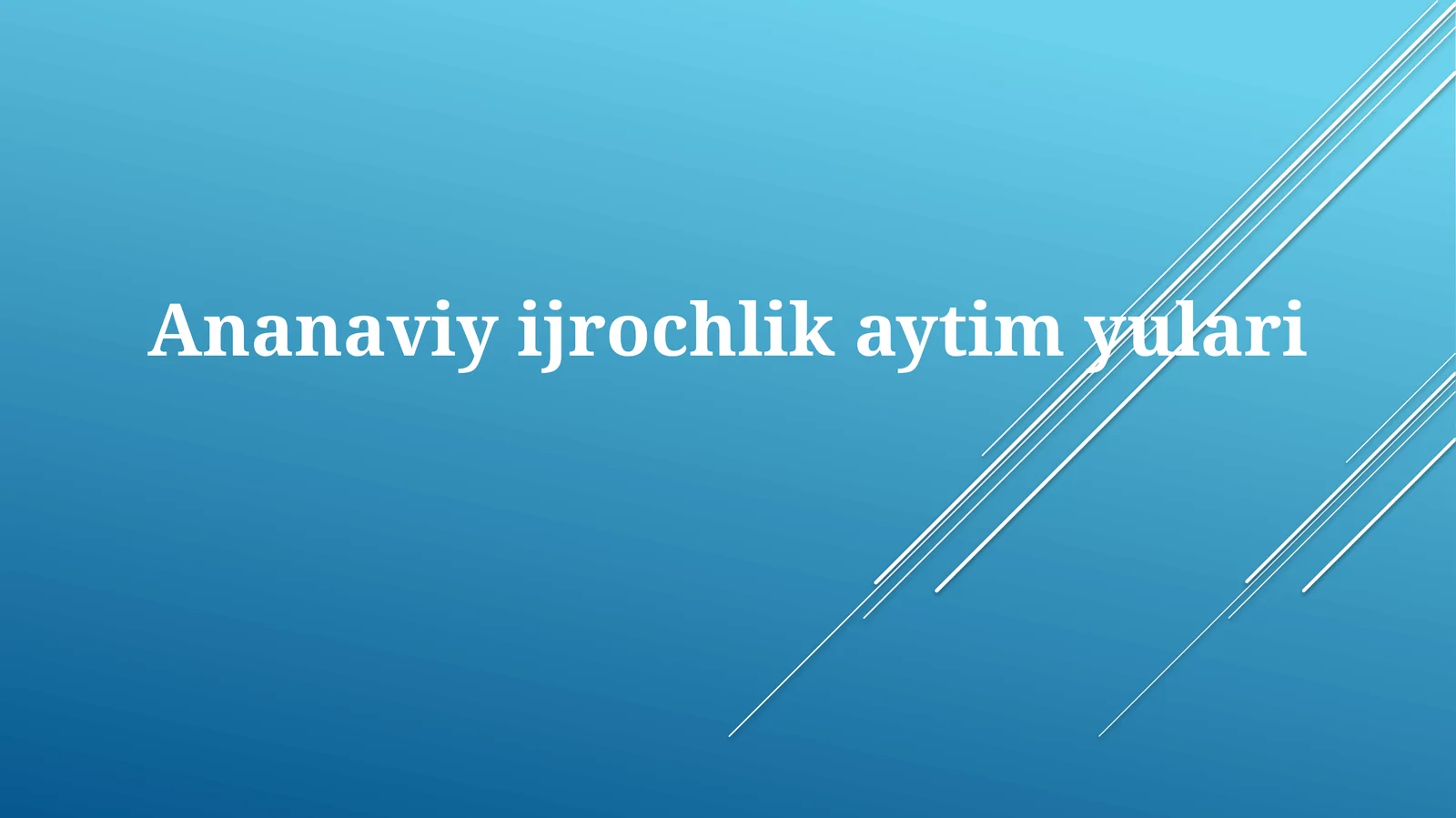 Teatr va drama an'analari