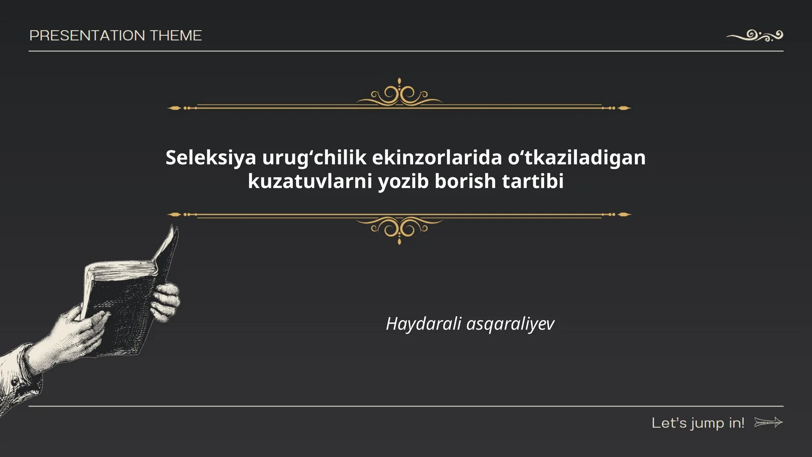 Seleksiya urugʻchilik ekinzorlarida oʻtkaziladigan kuzatuvlarni yozib borish tartibi