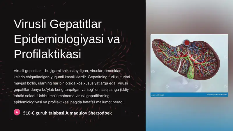 Virusli Gepatitlar Epidemiologiyasi va Profilaktikasi