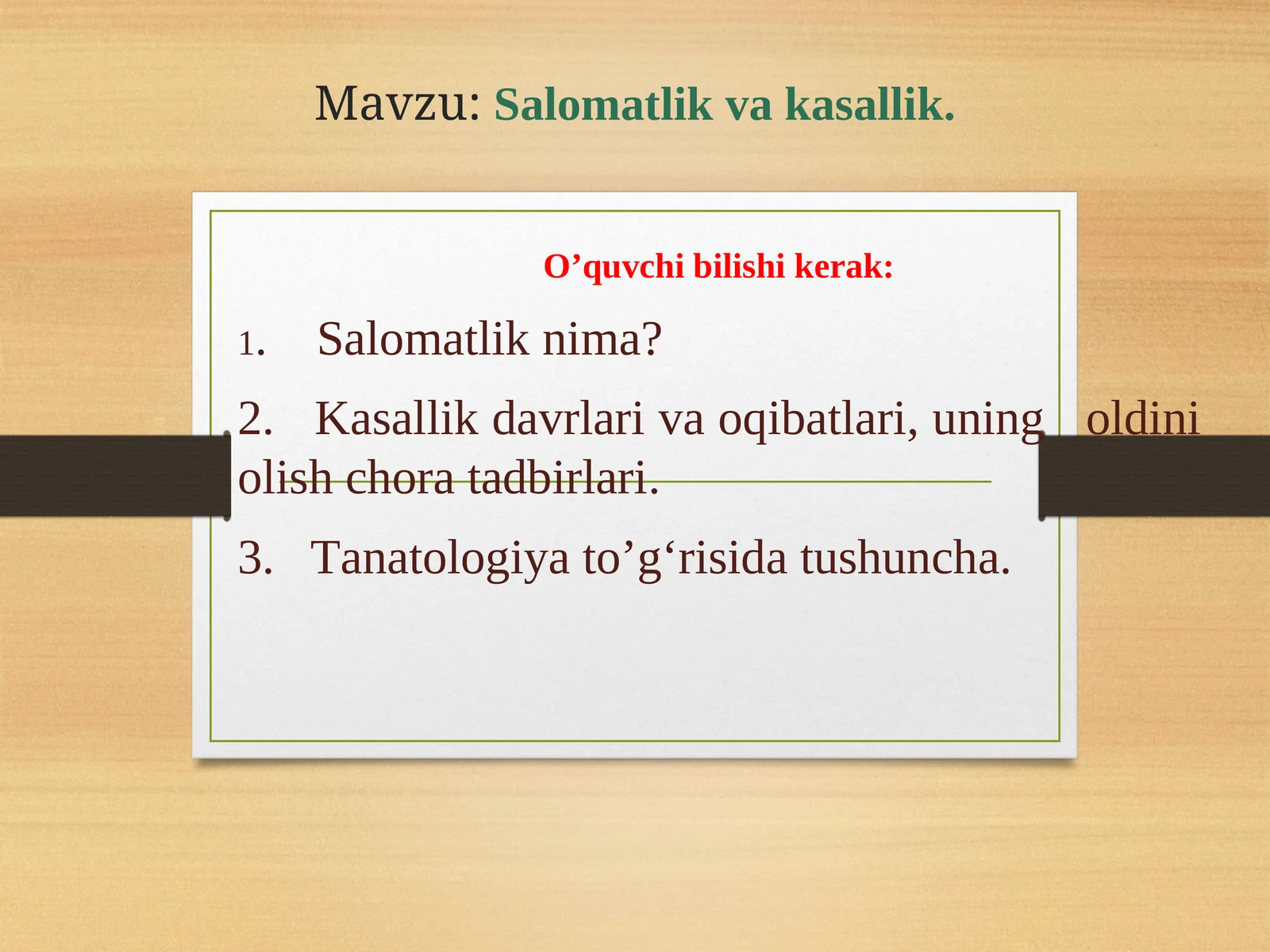 Salomatlik va kasallik