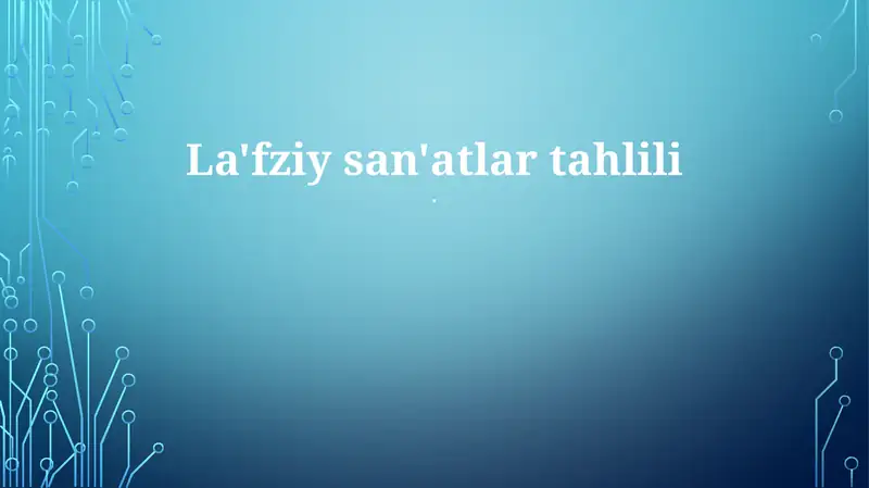 La'fziy san'atlar tahlili