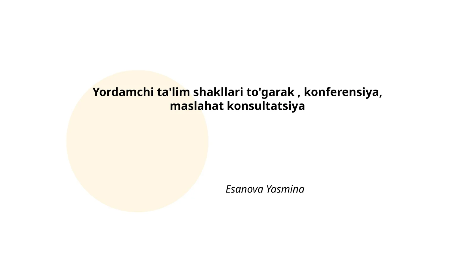 Ilmiy maqolalar yozish bo'yicha to'garak