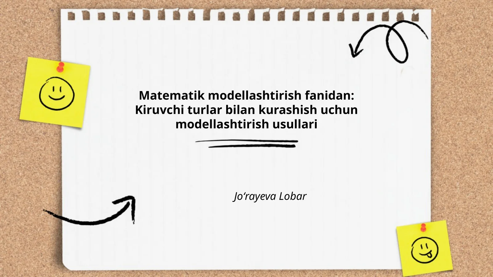 Kiruvchi turlarni matematik modellashtirish asoslari