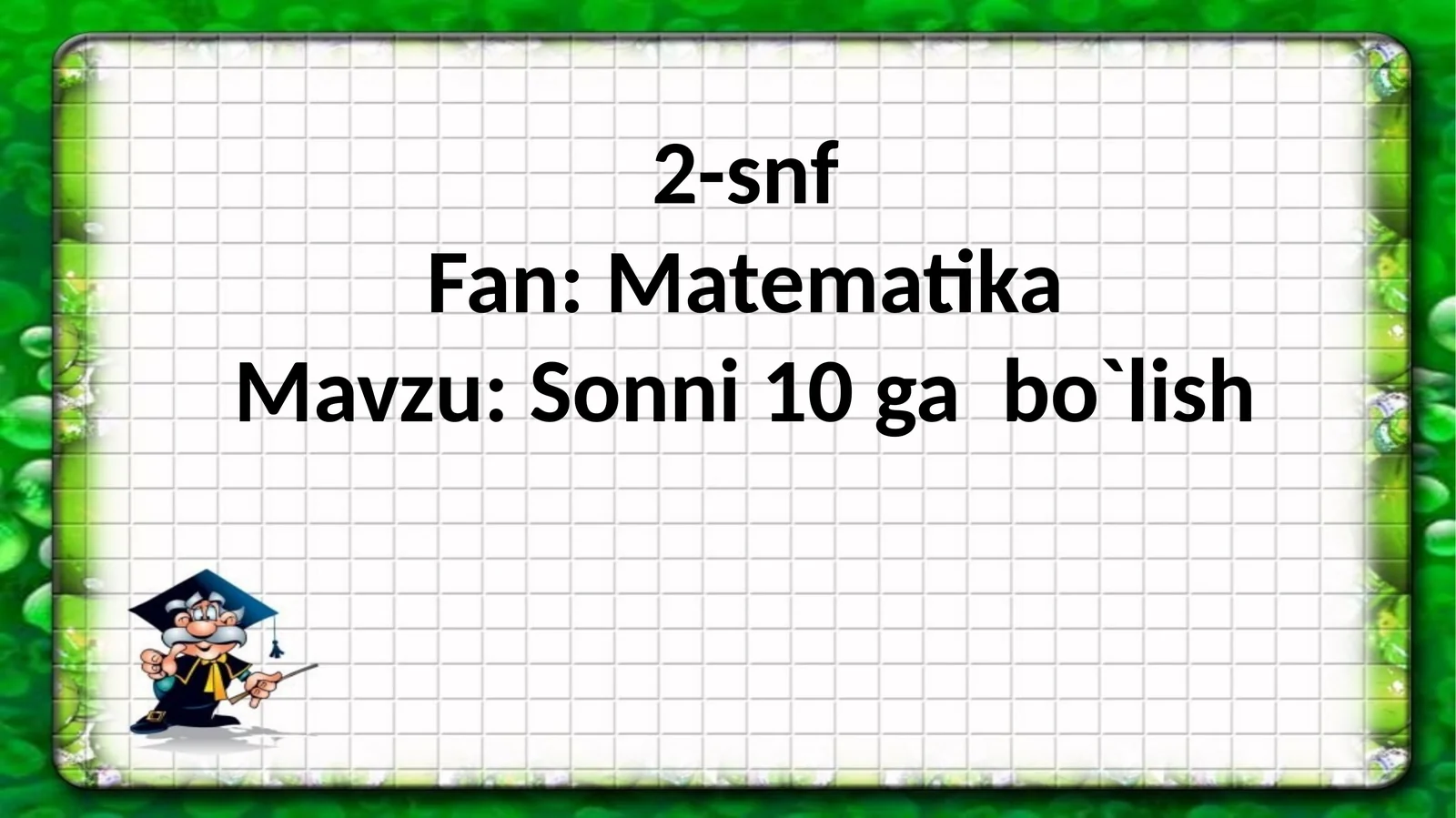 Sonlarni 10 ga bo'lish