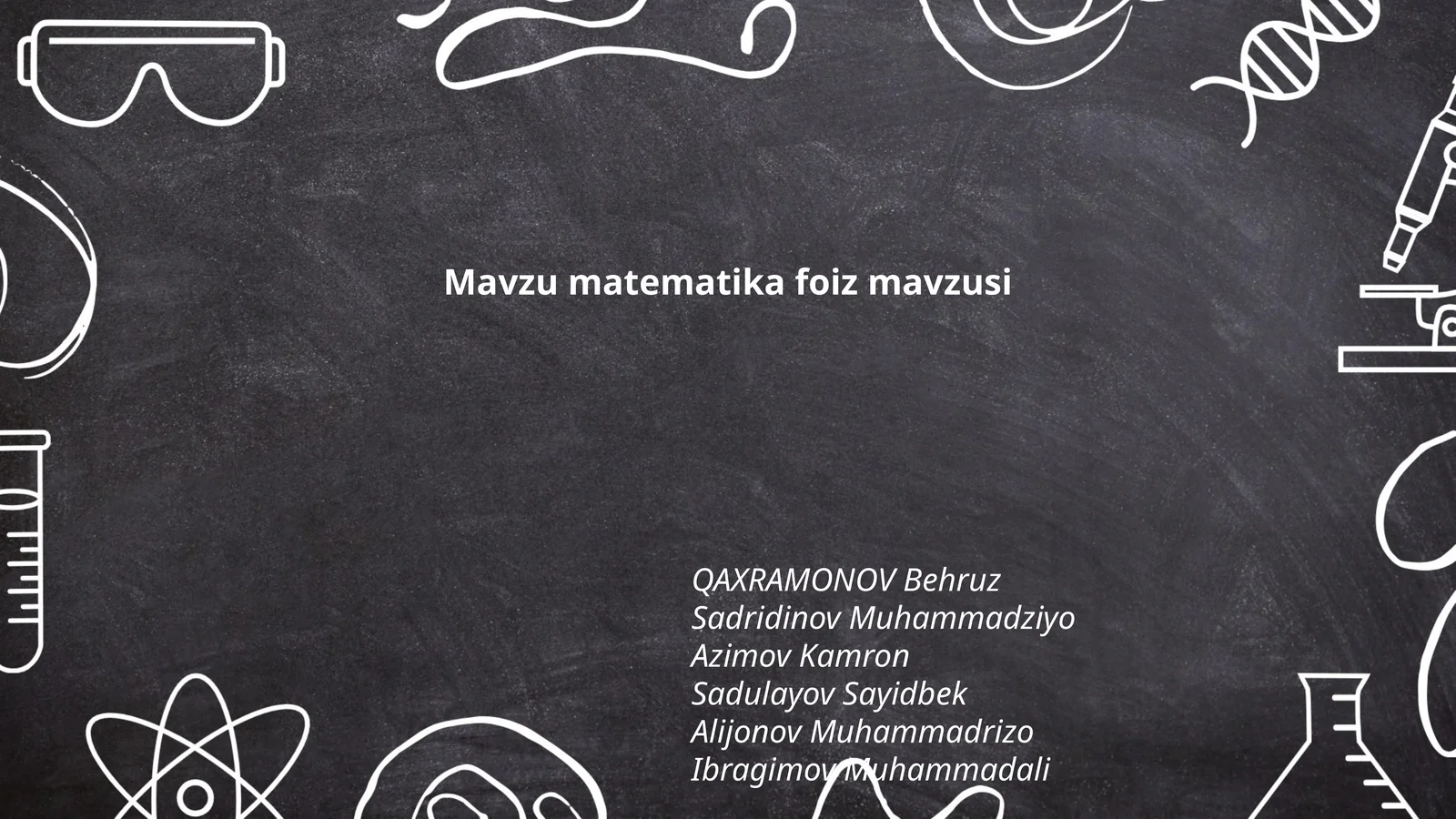 Mavzu matematika foiz mavzusi