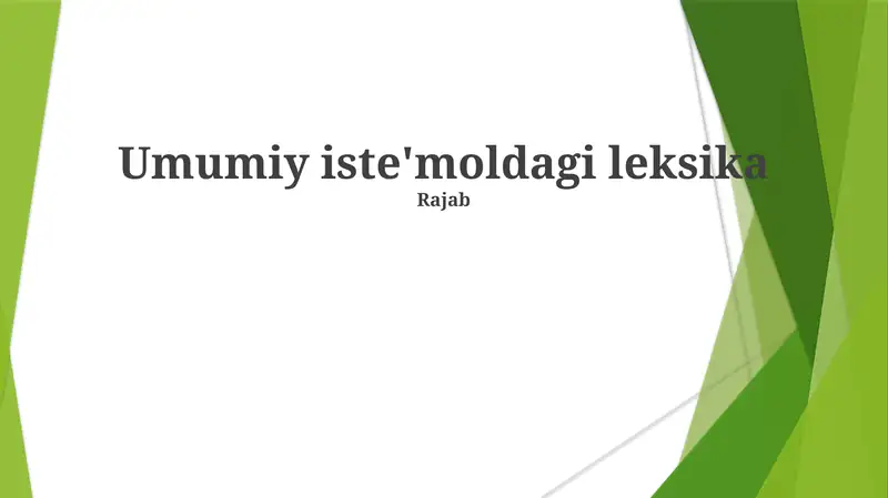 Leksika Rasm Umumiy iste'moldagi leksika