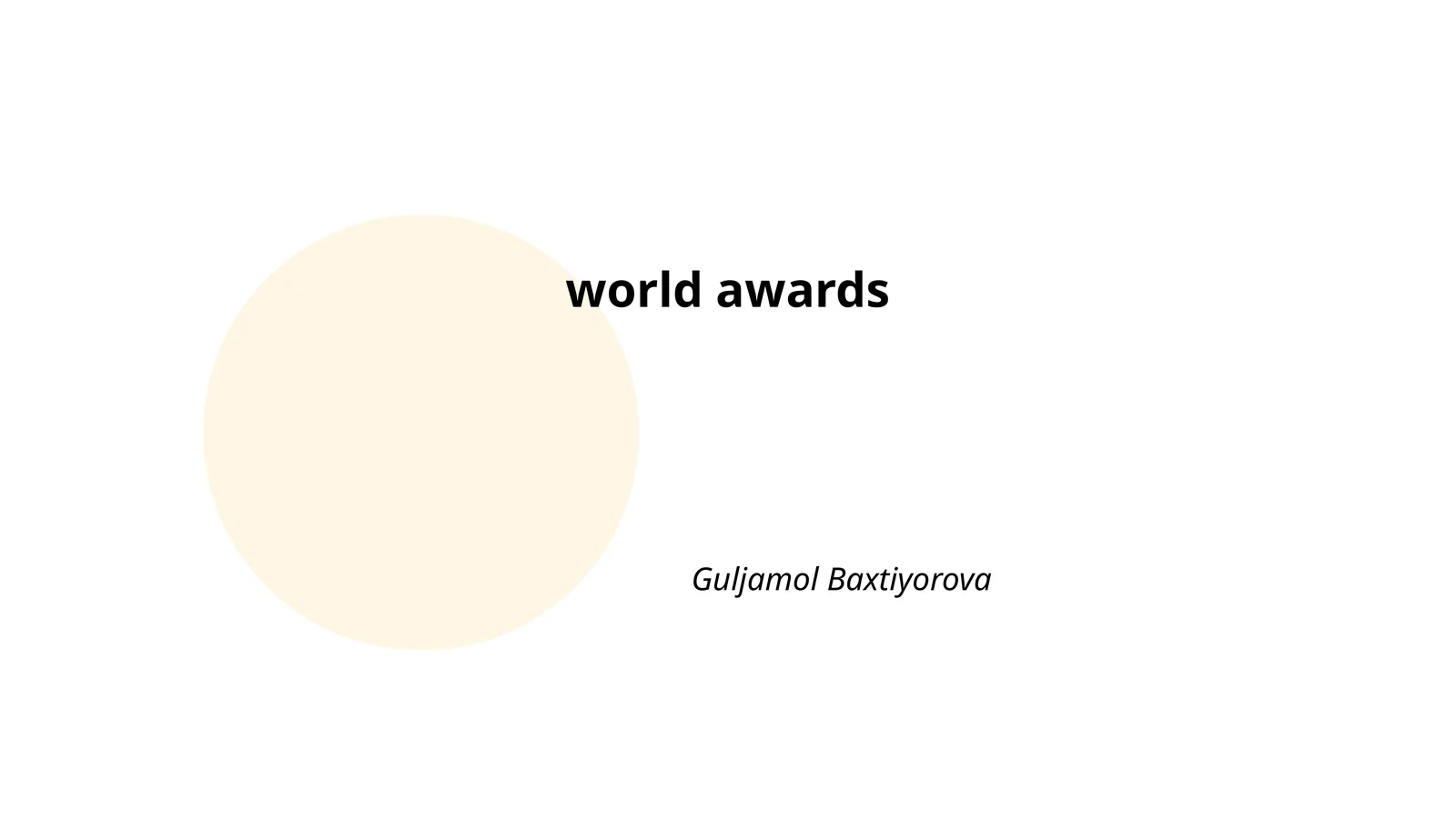Mavzu: Nobel mukofotlari: mabadi va global ta'sir