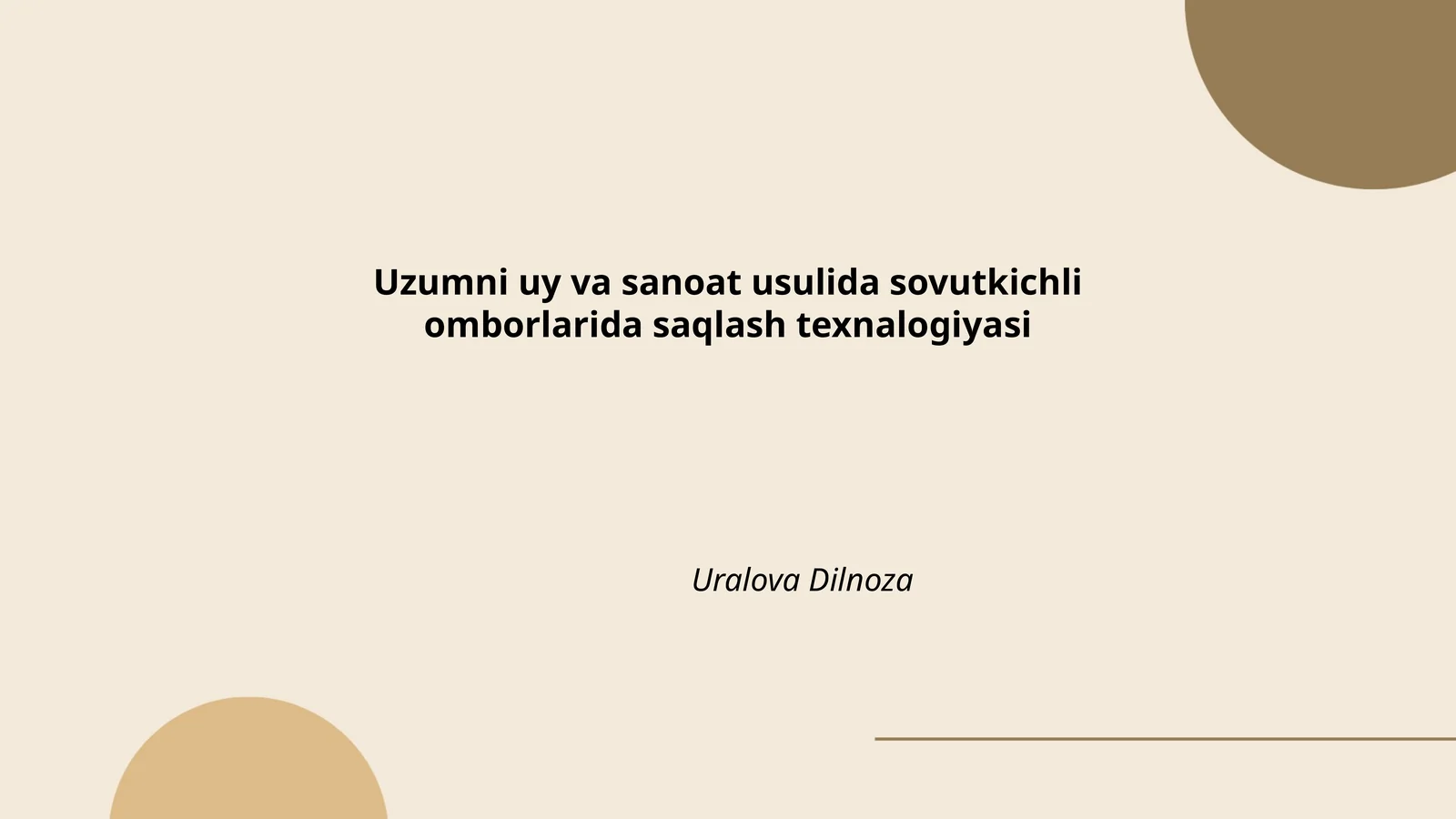 Uzumni uy va sanoat usulida sovutkichli omborlarida saqlash texnalogiyasi