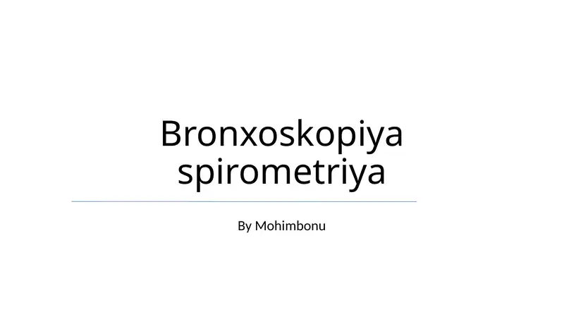 Bronxoskopiya spirometriya