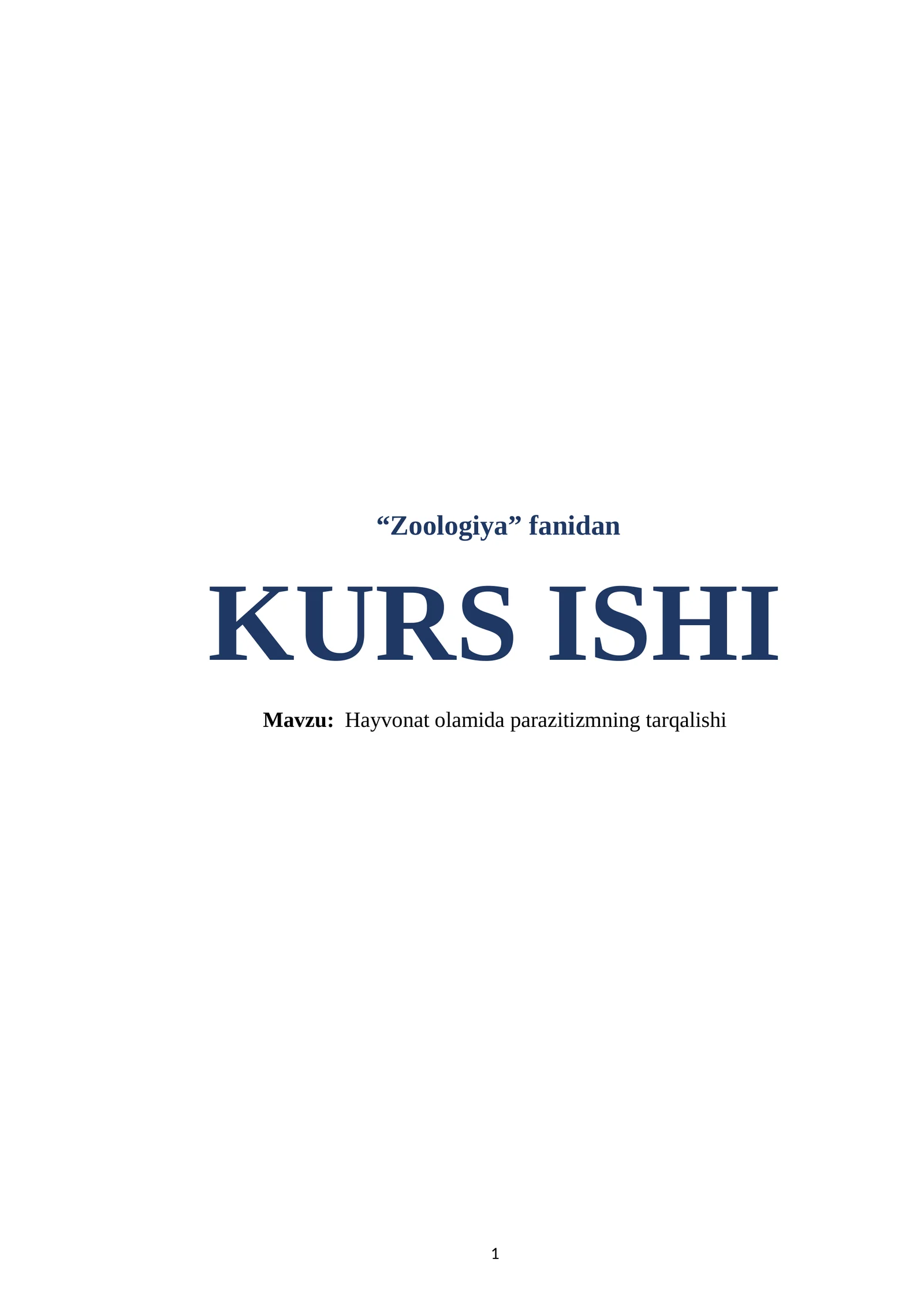 Hayvonat olamida parazitizmning tarqalishi