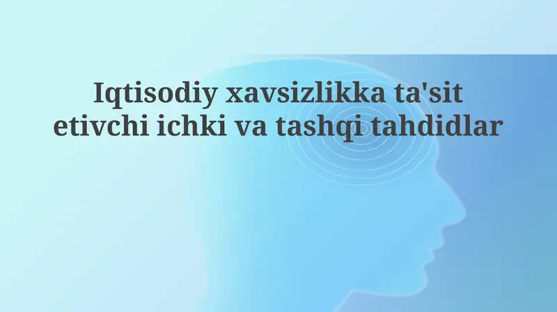 Iqtisodiy xavfsizlikkata'sitetivchiichkivatashqitahdidlar