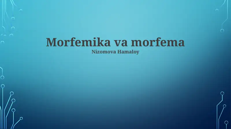 Morfemika va morfema