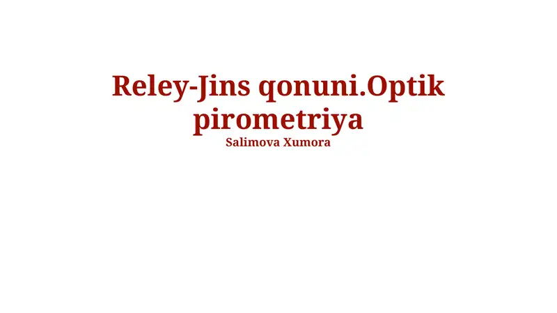 Optik pirometriya