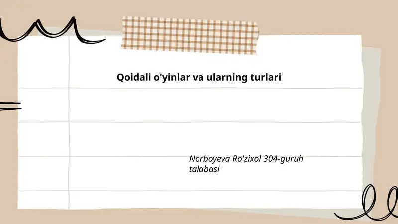 Qoidali o'yinlar va ularning turlari