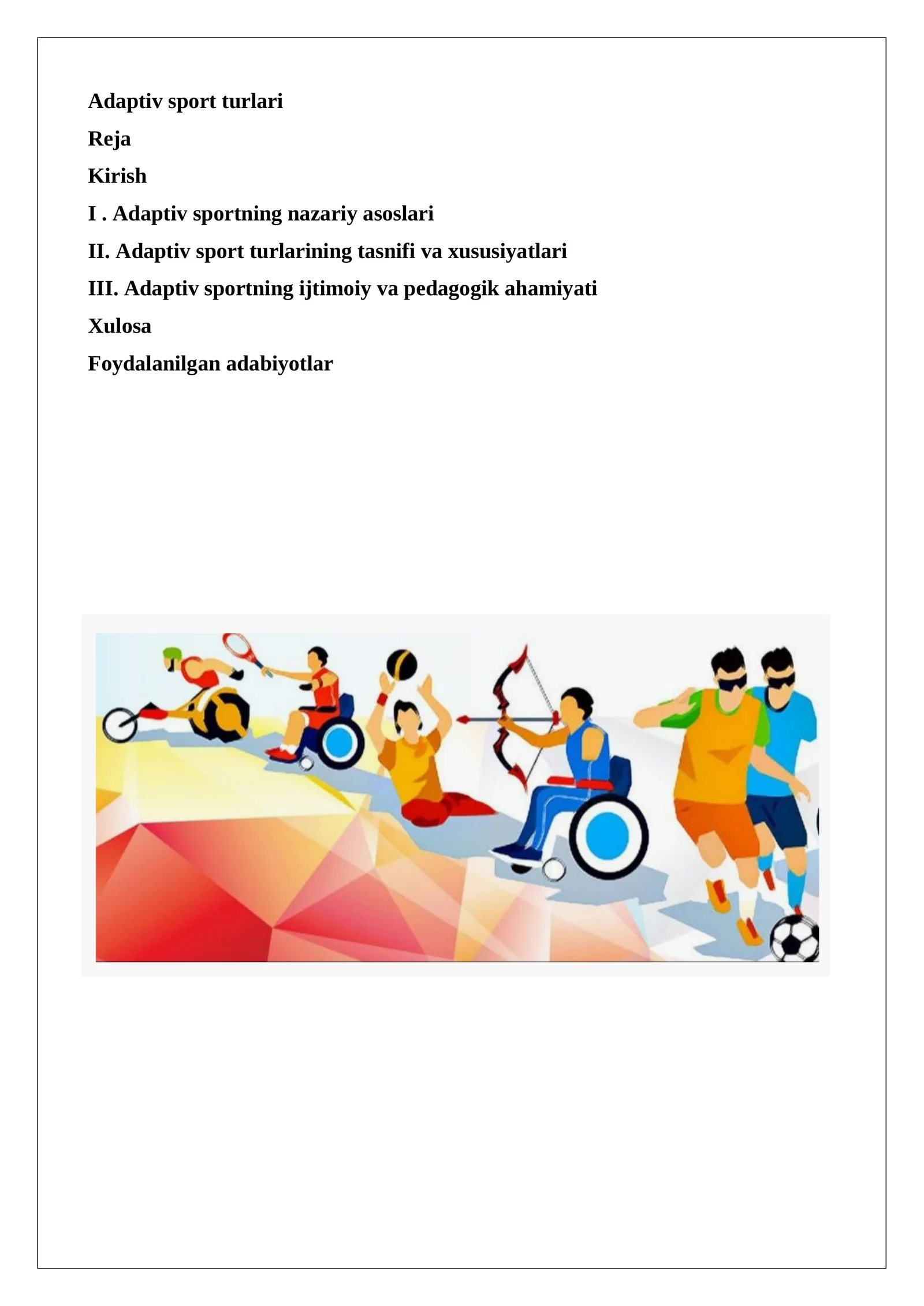 Adaptiv sport turlari