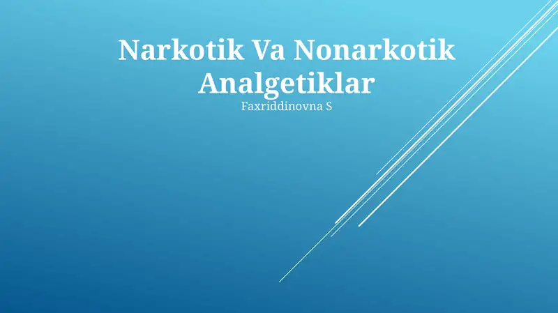 Narkotik Va Nonarkotik Analgetiklar