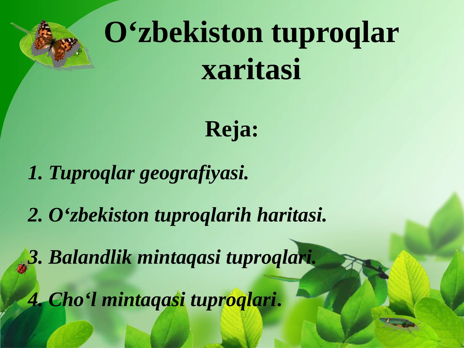 O‘zbekiston tuproqlar xaritasi