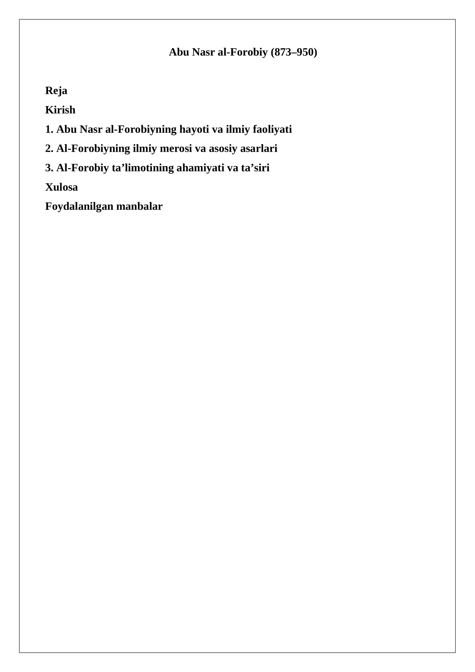 Abu Nasr al-Forobiy (873–950)