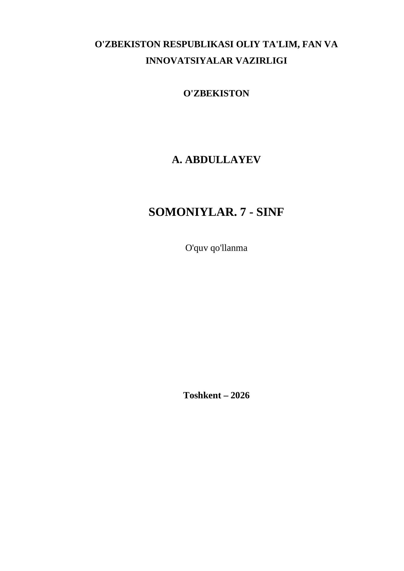 SOMONIYLAR. 7 - SINF
