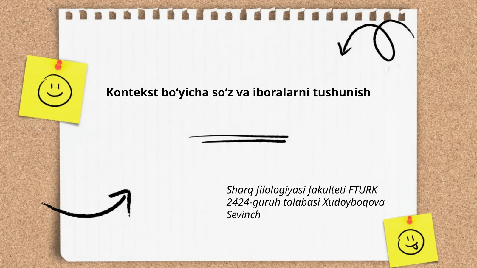 Kontekst boʻyicha soʻz va iboralarni tushunish