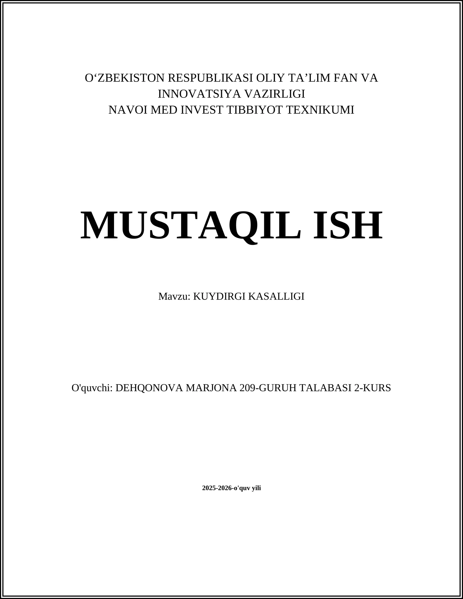 KUYDIRGI KASALLIGI