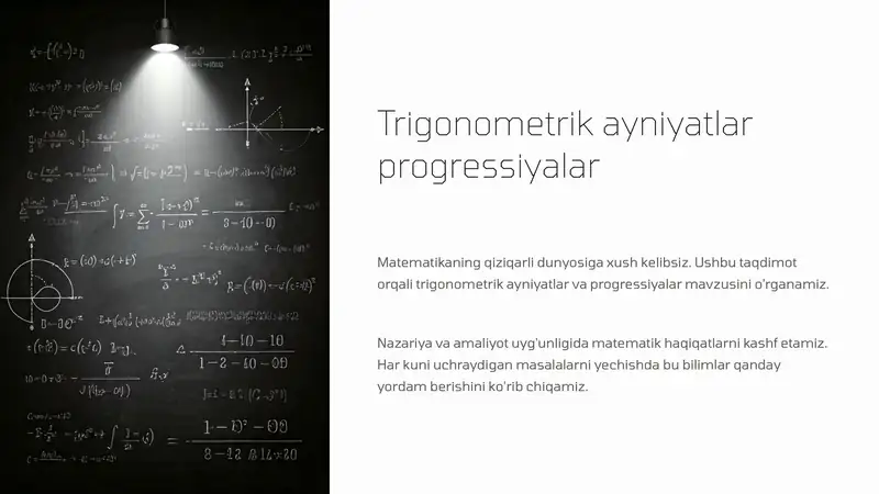 Trigonometrik ayniyatlar va progressiyalar