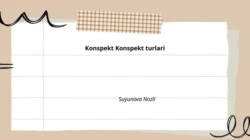 Konspekt Konspekt turlari