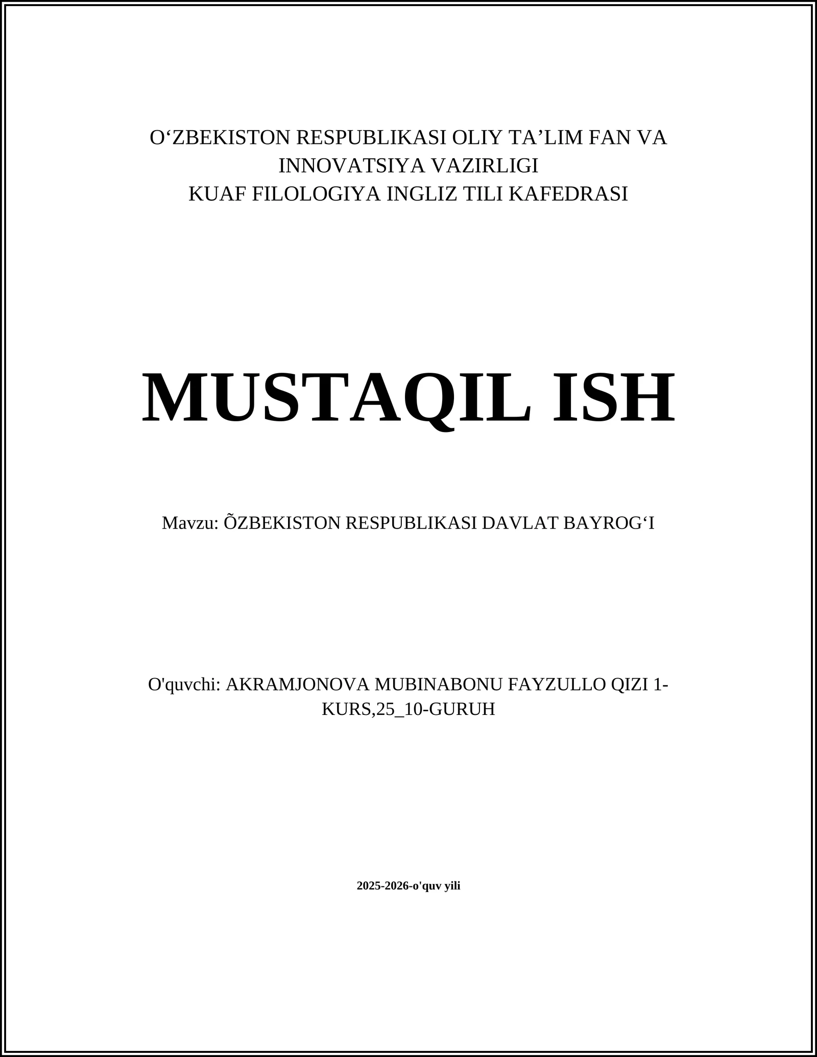 ÕZBEKISTON RESPUBLIKASI DAVLAT BAYROGʻI