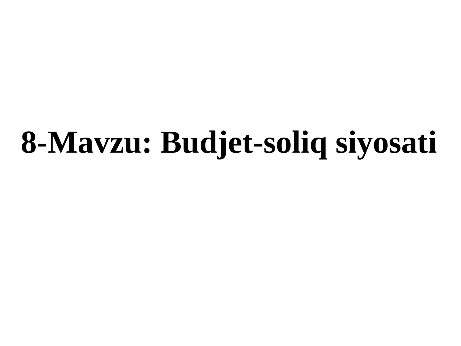Budjet-soliqsiyosati