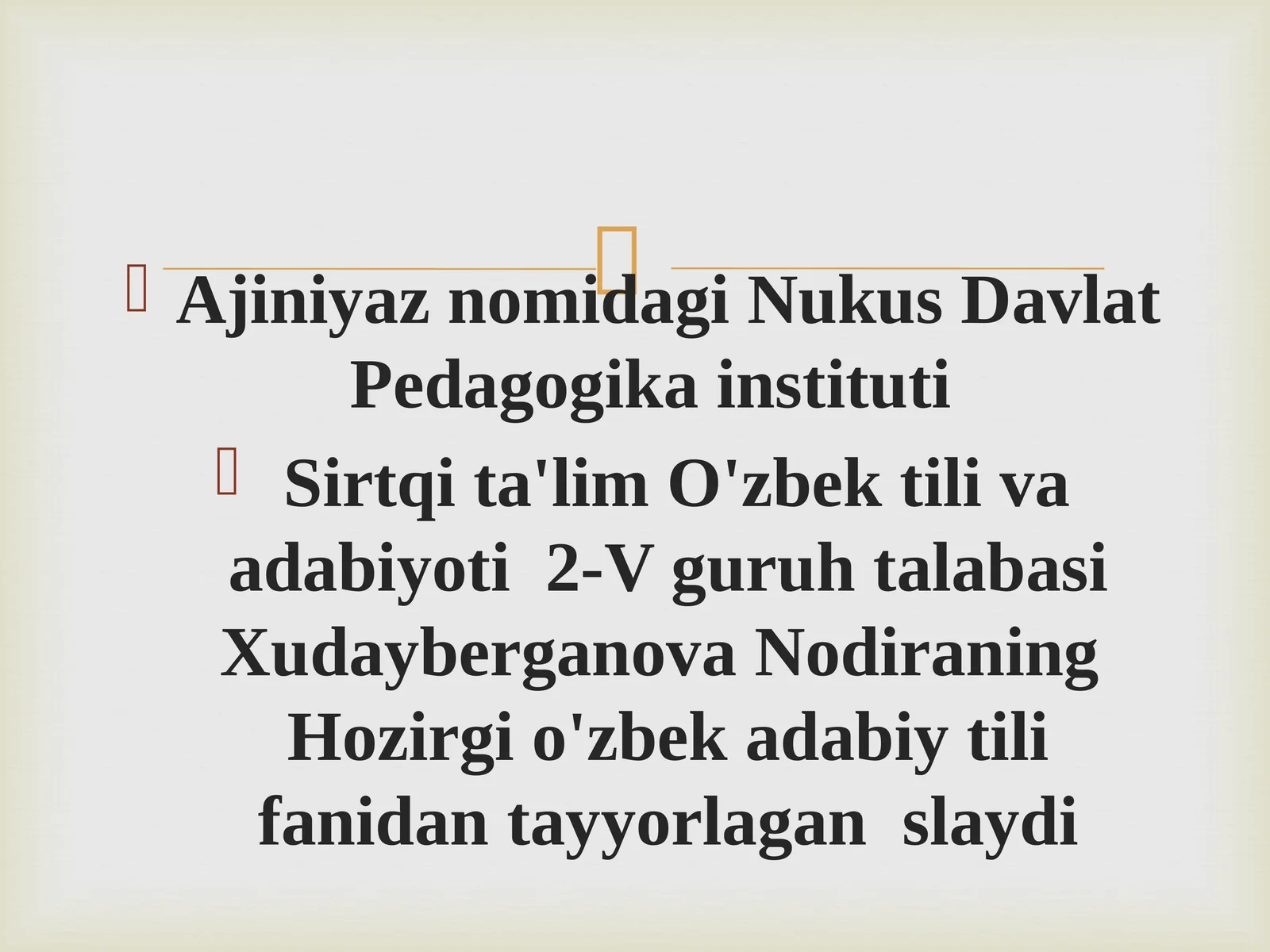 O`ZBEK ADABIY TILINING ME`YORLARI