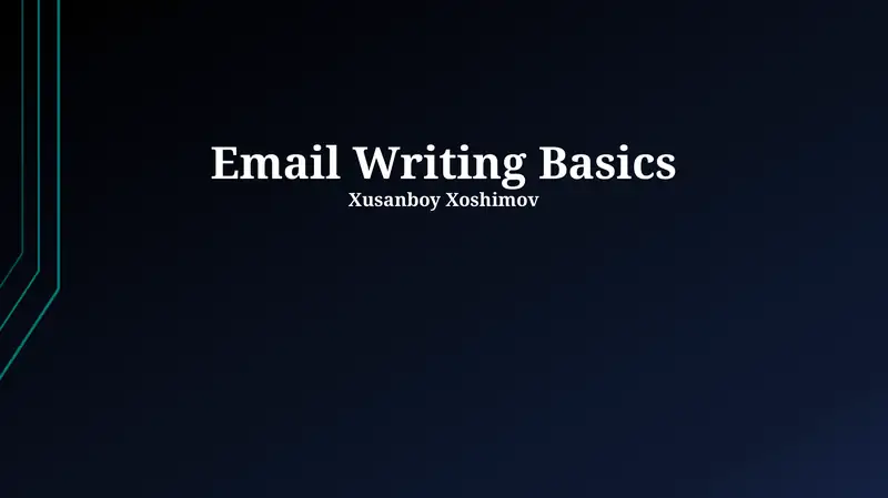 Email Writing Basics