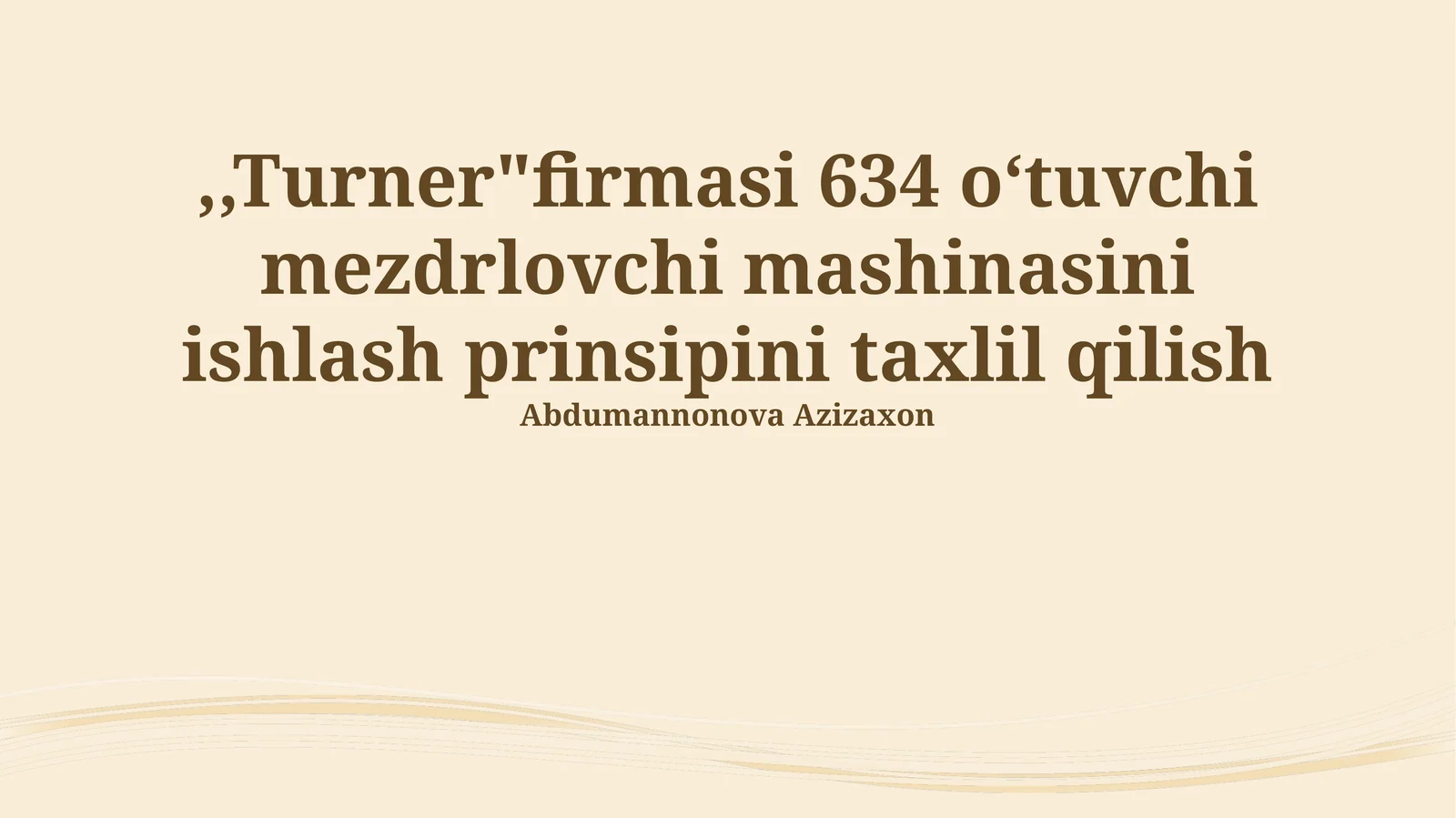 Turner 634 Mashinasi