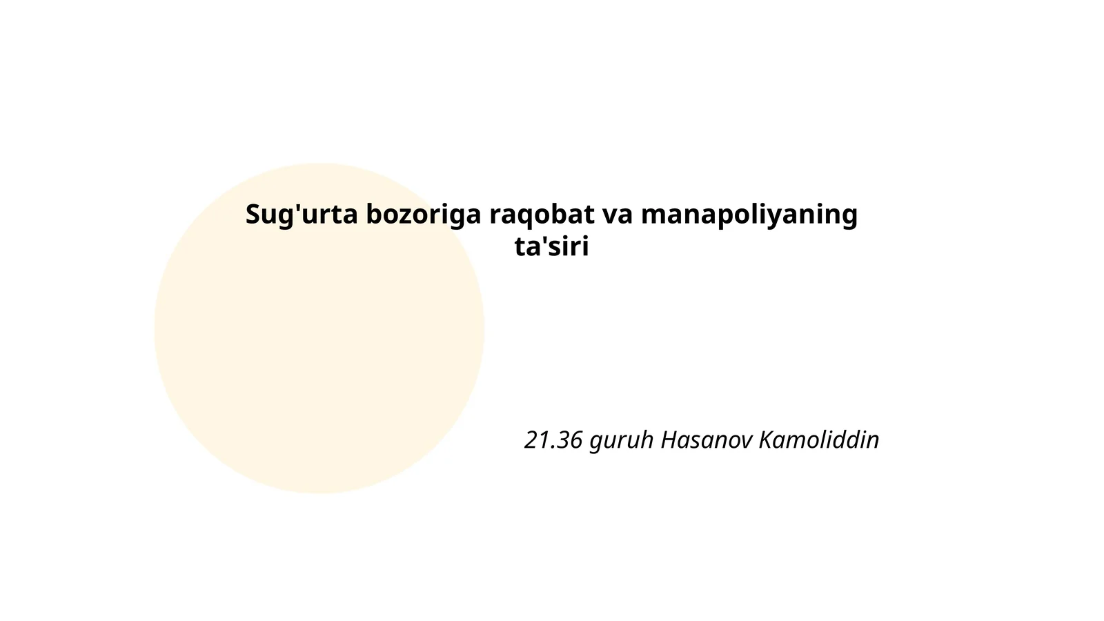 Sug'urta bozoriga raqobat va manapoliyaning ta'siri